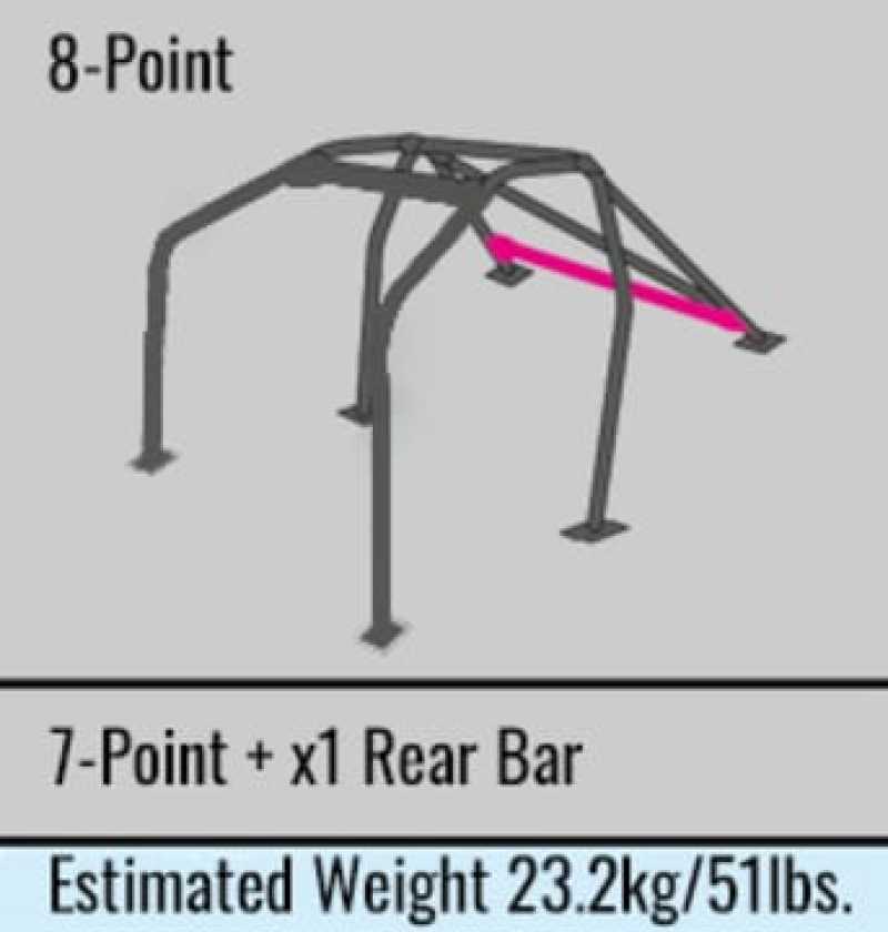Cusco 8-point chromoly blue roll cage for Nissan 240SX S13 without sunroof, designed for improved safety and chassis reinforcement.