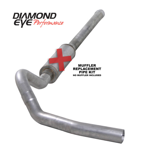 Diamond Eye Performance catback exhaust pipe for Chevy/GMC 6.6L 2006-2007.5 trucks, single MFLR replacement pipe with diamond eye design.