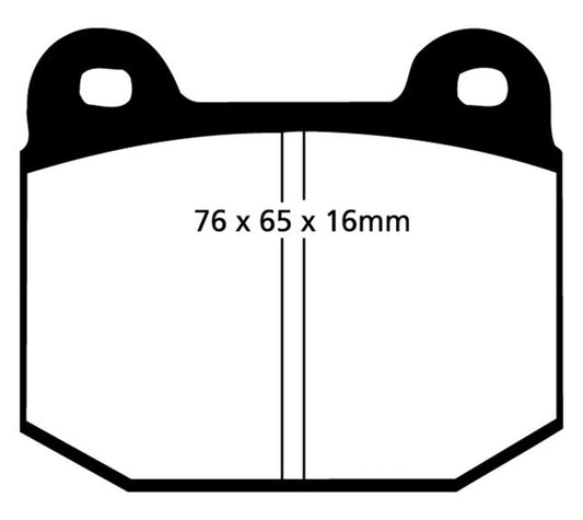 EBC Redstuff performance front brake pads for Lotus Esprit 2.0, designed for enhanced braking and durability.