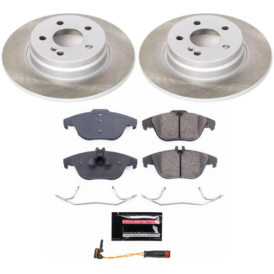 PowerStop rear semi-coated brake rotor kit for Mercedes-Benz C300 (2008-2012) with performance blank brake rotors.