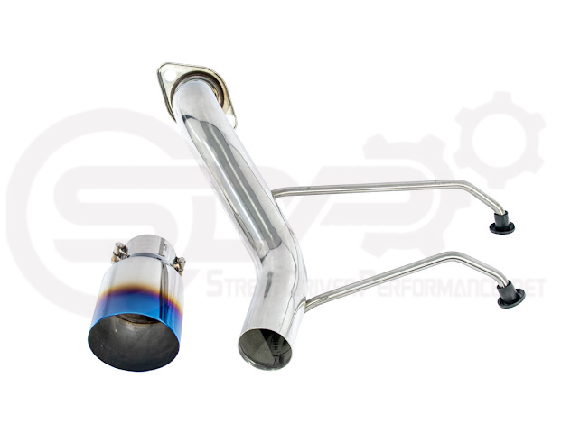 Mazda MX-5 Miata ND 2016-2025 axle back exhaust with 4-inch burnt or chrome tips, Street Driven Performance muffler delete system.