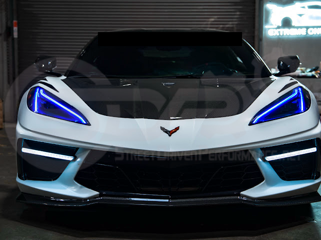 2020-Up Chevrolet Corvette C8 | Custom DRL Conversion Front Headlight Module Set Pair (Amber, Blue, Green, or Red)