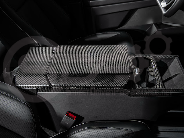 2024-Up Tesla Cybertruck | Interior DRY Carbon Fiber Rear Display Upper Cover