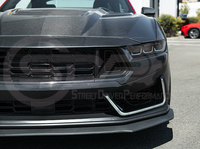 2024-Up For Mustang S650 Dark Horse Style Bumper | Side Intake LED Grille DRL Light Bar Pair