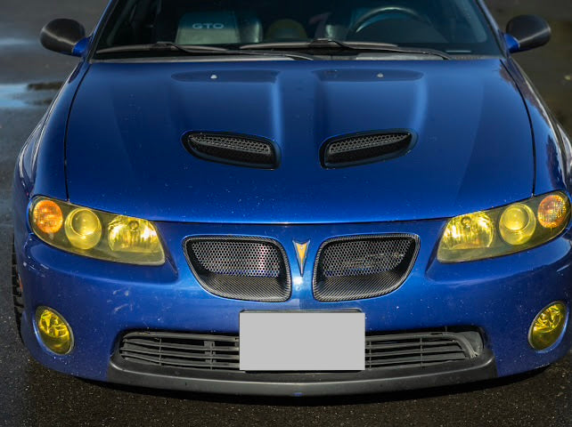 2004-2006 Pontiac GTO | CARBON FIBER Front Bumper Grille Inserts Replacement (PAIR)