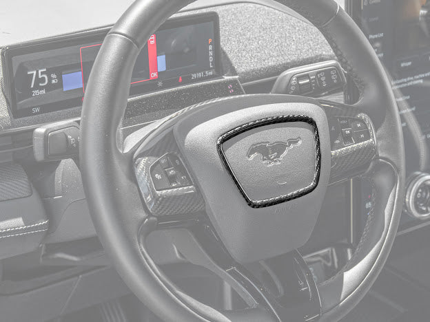 2021-Up Ford Mustang Mach-E |INTERIOR Carbon Fiber Steering Wheel Center Trim
