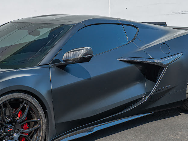 2023+ CORVETTE C8 E-RAY / Z06 | CARBON FIBER SIDE FENDER VENT DOOR TRIM REPLACEMENT PAIR