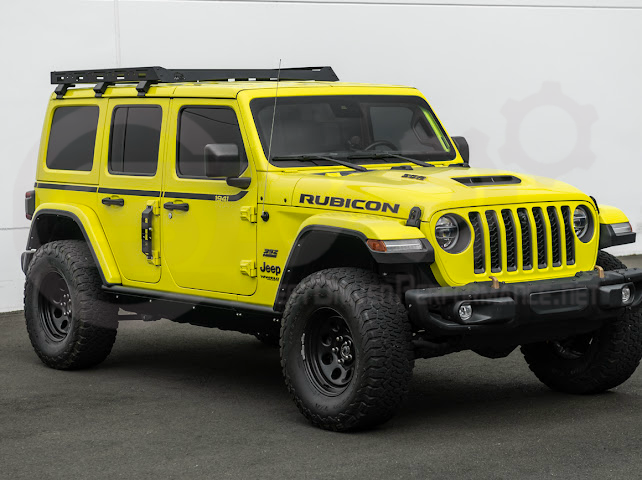 2018-UP JEEP WRANGLER JL & 2020-PRESENT JEEP GLADIATOR JT | CARBON STEEL BLACK TOP ROOF CARGO RACK (FULL & HALF LENGTH)