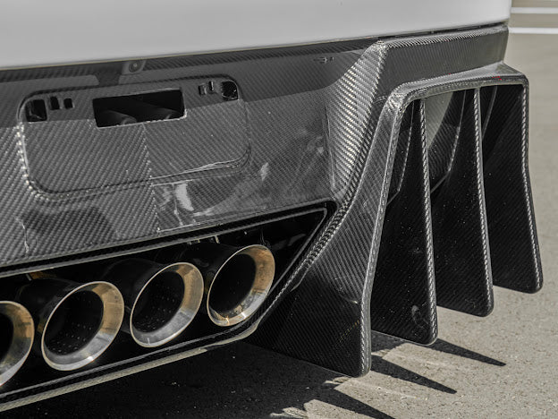 2014-2019 Corvette C7 Performance Track CARBON FIBER Rear Bumper Finned Diffuser