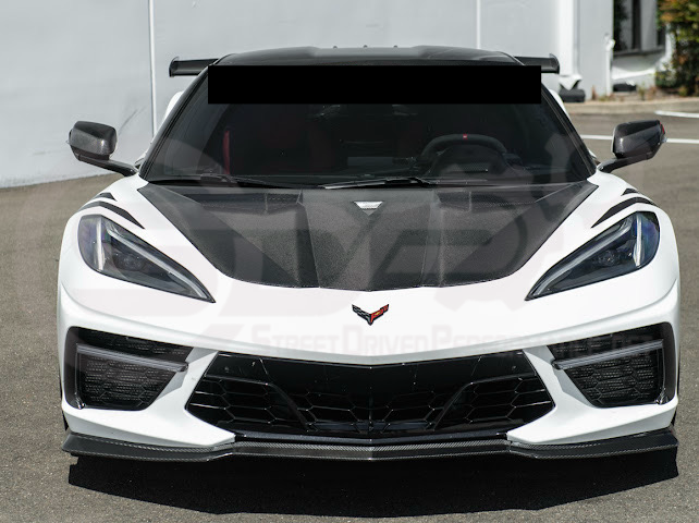 2020+ CHEVROLET CORVETTE C8 STINGRAY & Z51 | FACTORY OEM STYLE GLOSSY BLACK FRONT BUMPER LOWER AIR INLET MESH GRILLE GUARDS