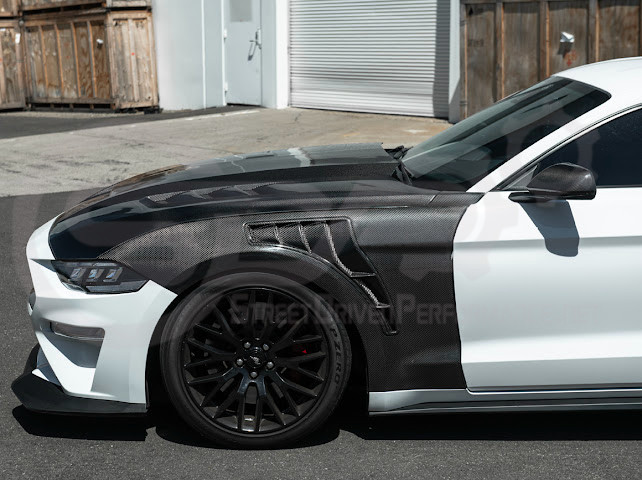 2018-2023 Ford Mustang S550 | GT500 Style Carbon Fiber Front Side Vented Fenders PAIR