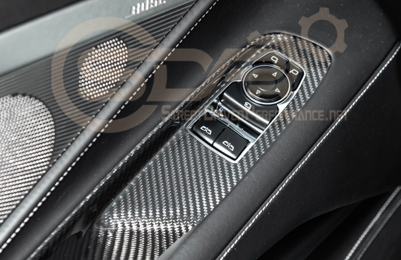 2020-Up Corvette C8 Coupe | CARBON FIBER Door Window Switch Control Panel Cover
