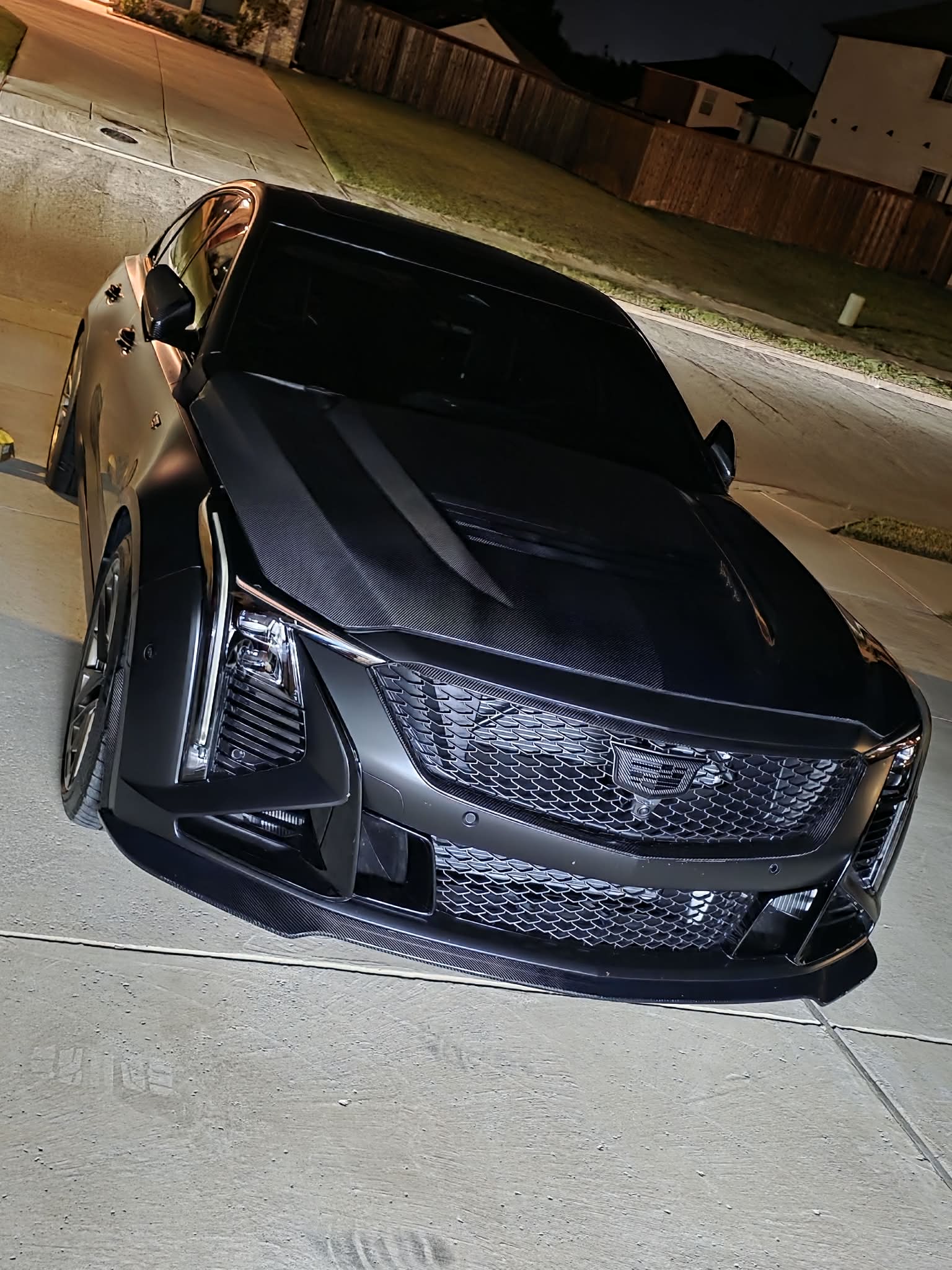 2025-PRESENT CADILLAC CT5-V BLACKWING | FACTORY OEM STYLE CARBON FIBER FRONT LIP SPLITTER GROUND EFFECTS & WHEEL ARCHES