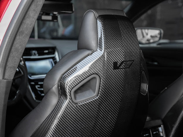 2016+ CADILLAC CTS-V3  | RECARO CARBON FIBER SEAT REAR PANEL COVER REPLACEMENT (DRIVER AND PASSENGER)