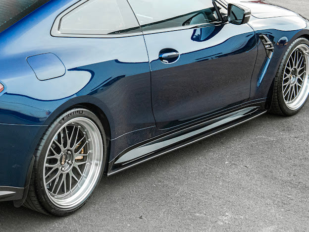 2021-Up BMW G82 G83 M4 M-Performance Extended Style | CARBON FIBER *ADD-ON* Side Skirts Extension Rocker Panel Ground Effects