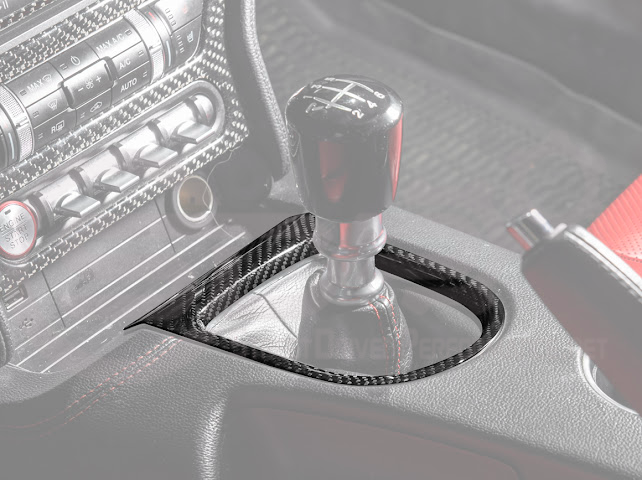 2015-2023 FORD MUSTANG S550 | CARBON FIBER CENTER GEAR SHIFT PANEL TRIM COVER