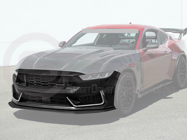 2024-Up Mustang S650 EcoBoost & GT | Dark Horse Style Front Bumper Full Replacement Kit w/ LED Light Side Grille