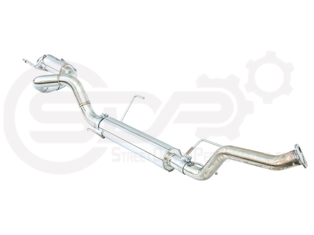 Toyota 4Runner 2025-up cat-back exhaust system by Street Driven Performance with chrome or burnt blue turn down tips.