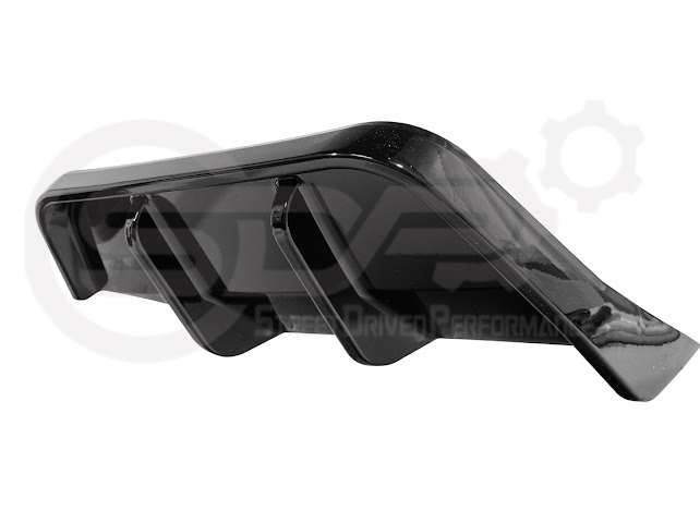 2025-Up Tesla Model Y | Fast Style Glossy Black Rear Bumper Finned Diffuser