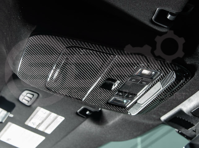 2021-Up Ford F-150 | Dry Carbon Fiber Overhead Console Front Map Lamp Frame Panel