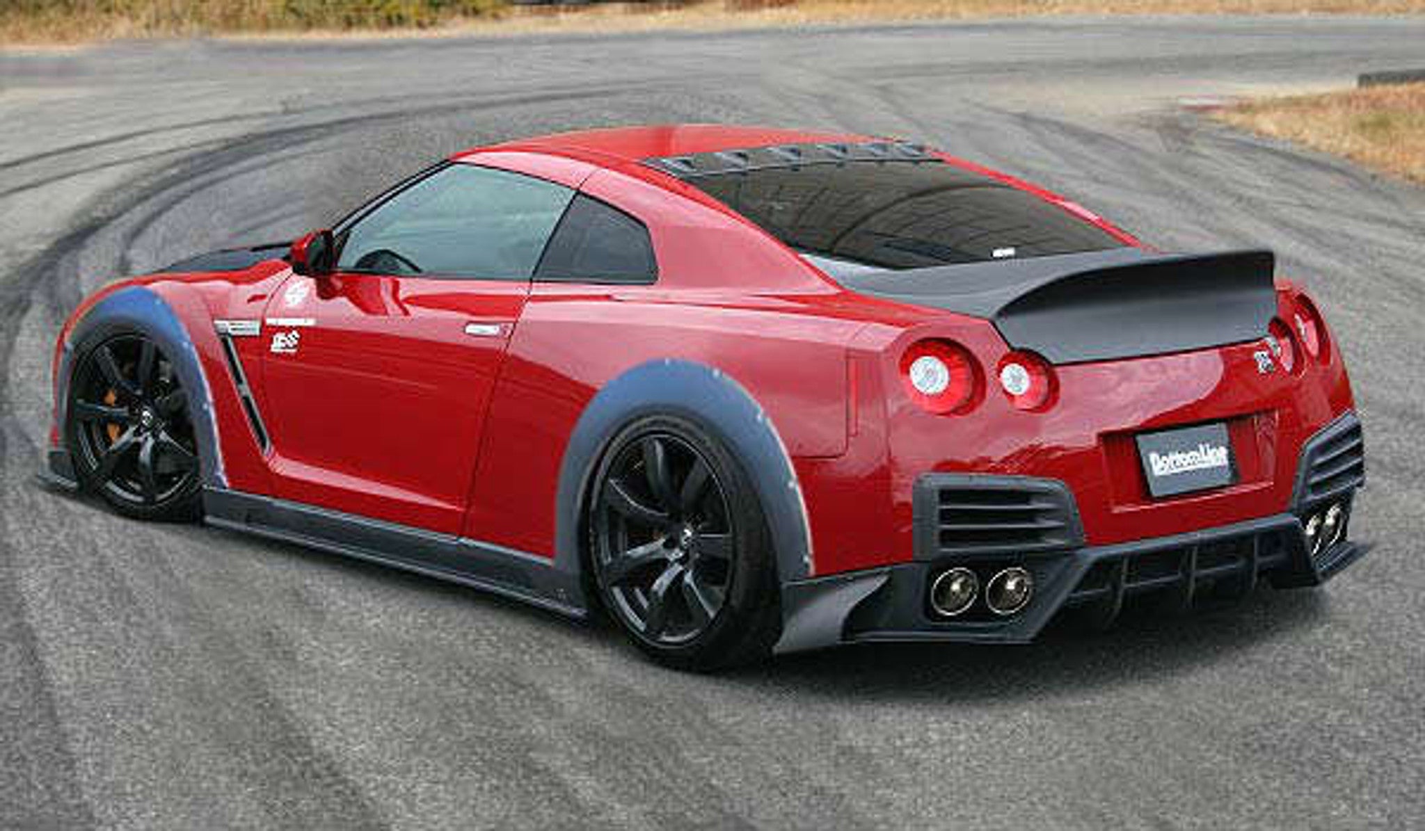 Charge Speed 2007-2011 Nissan GTR Zenki Model Bottom Line Hybrid Carbon Full Lip Kit with Over Fenders