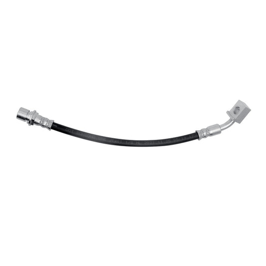 DFC Cadillac CTS rear right brake hose from the brake line kit, showing flexible rubber and metal fittings.