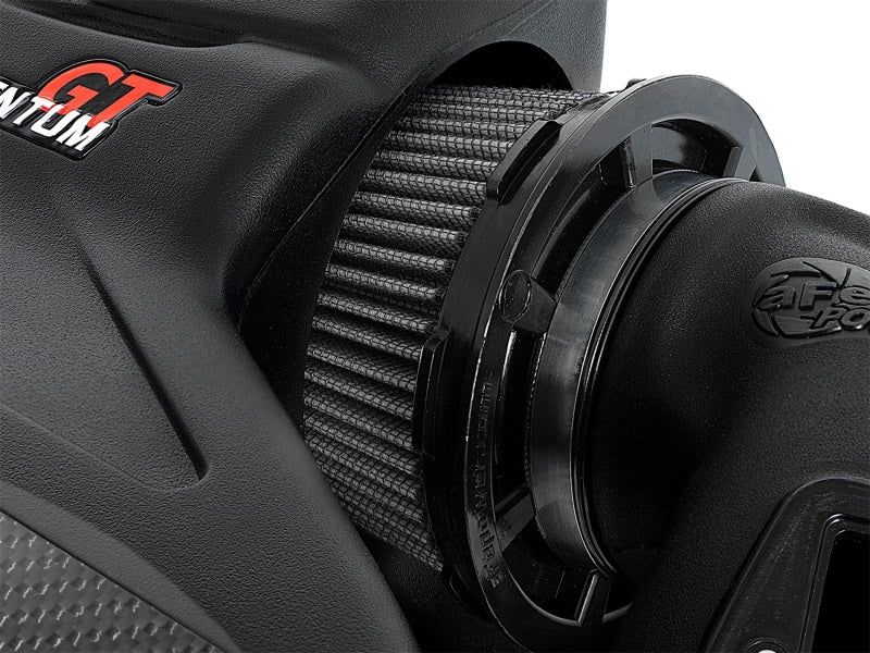 aFe Momentum GT Pro Dry S cold air intake for 2009-2016 Audi A4 B8 2.0L L4 engine, showing the intake filter and tubing.
