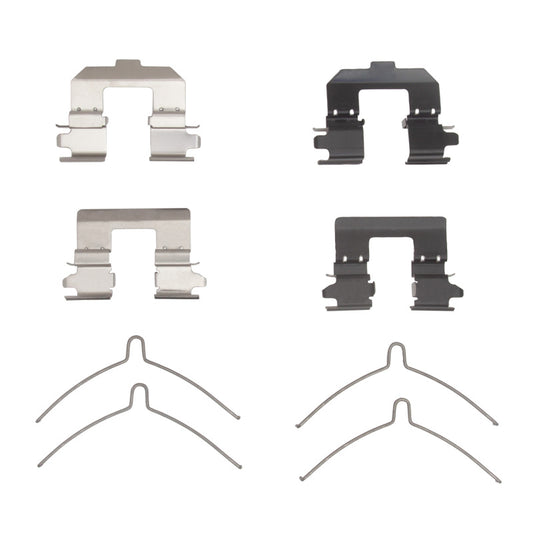 DFC Brake Hardware Kit for Ford Mustang 2022-2023 rear premium hardware components, including clips and springs for brake assembly.