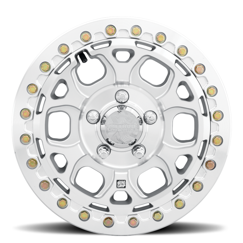 Method MR416 Beadlock 15x7 cast wheel with machined clear coat finish, 6x5.5 bolt pattern, 74mm offset, 78.3mm bore
