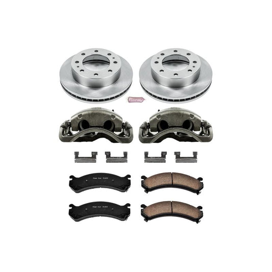 PowerStop OE front brake calipers with Autospecialty kit for Hummer H2 2003-2009, showing detailed caliper assembly and hardware.