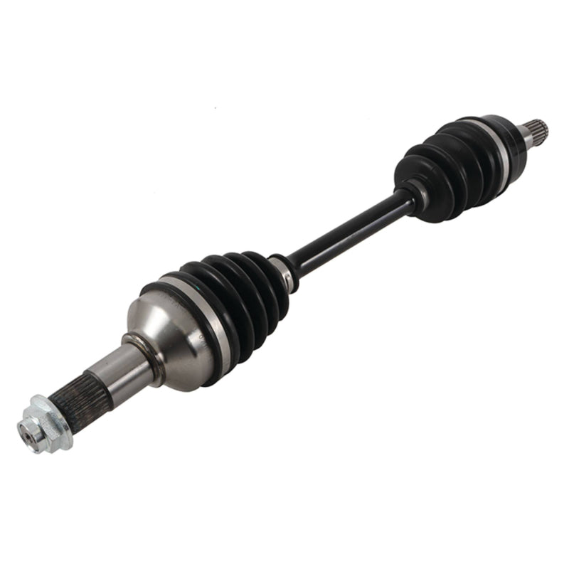 All Balls Racing boxed axle for control arms, showing a close-up of the durable metal axle with branding markings.