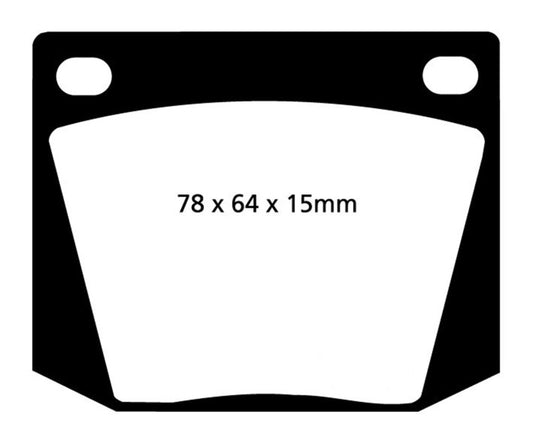EBC Redstuff front brake pads for 1963-1969 AC Cobra 4.7, high-performance brake pads for improved stopping power.