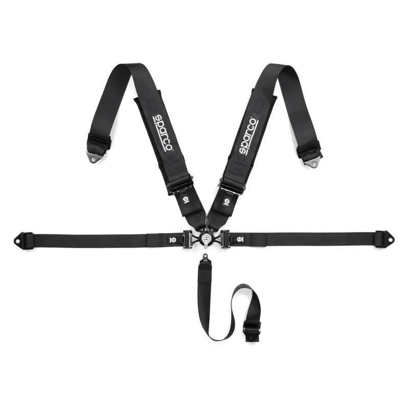 SPARCO Belt Club H-4R recreational 5-point harness with padded straps and metal buckles, designed for racing and safety.