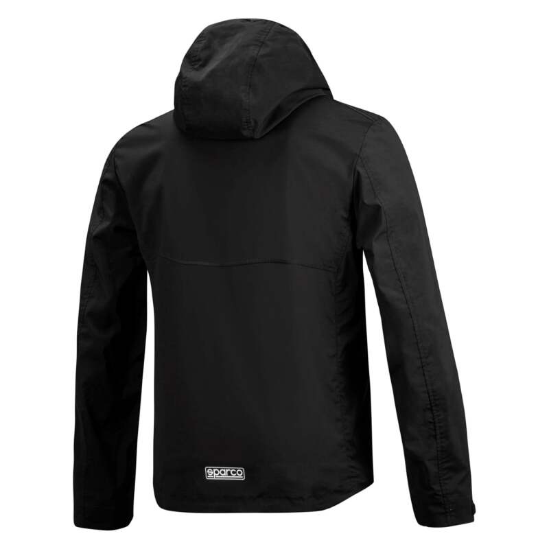 Black Sparco windstopper jacket in small size, lightweight textile jacket with a sleek design and sporty style.