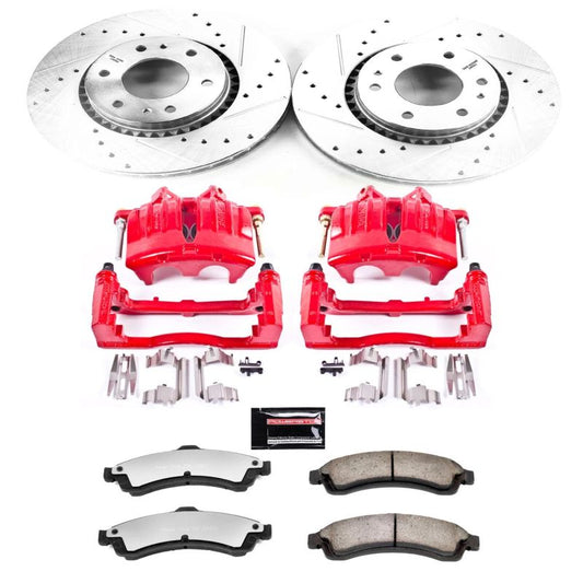 PowerStop 2005 Saab 9-7x front Z36 truck and tow brake kit with calipers, performance brake components for enhanced stopping power.