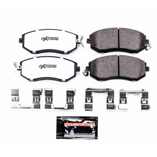 PowerStop Z26 Extreme Street brake pads for 2013-2016 Scion FR-S front performance brake pads with hardware installed