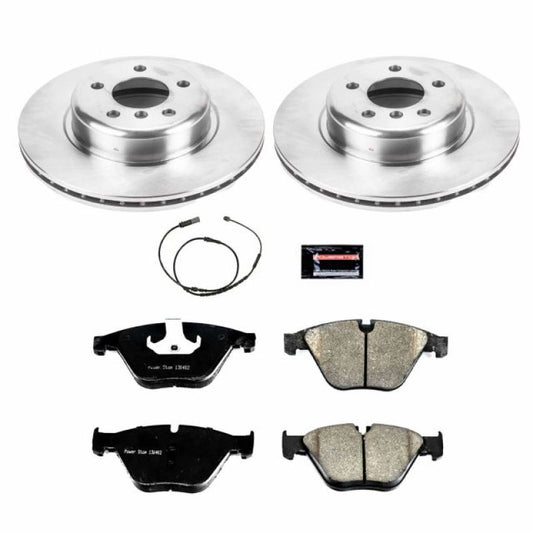 PowerStop OE front brake kit for BMW 528i (2014-2016), includes brake rotors and pads for enhanced stopping performance