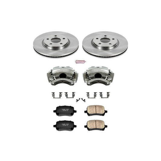 PowerStop OE front brake kit with calipers for Chevrolet Malibu 2009-2012, including brake rotors and calipers.