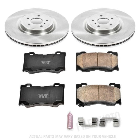 PowerStop OE brake kit for Infiniti FX50 front, includes brake pads and rotors, designed for optimal stopping power.