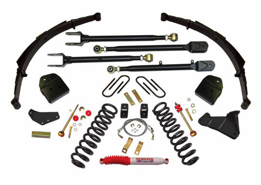 Skyjacker 8.5-inch lift kit for Ford F250 4WD gas truck, showing the suspension components and lifted stance.