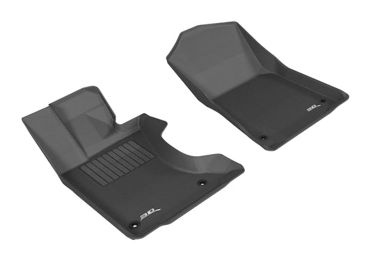 Black 3D MAXpider rubber floor mat for 2013-2019 Lexus GS and GS Hybrid first row, featuring textured surface and custom fit design.