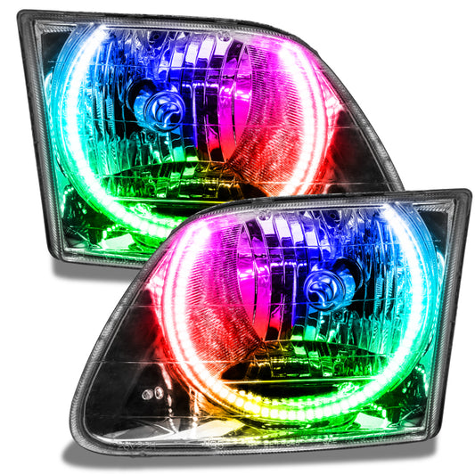 Oracle Ford F-150 1997-2003 SMD ColorSHIFT headlights without controller, close-up of the LED headlight assembly.