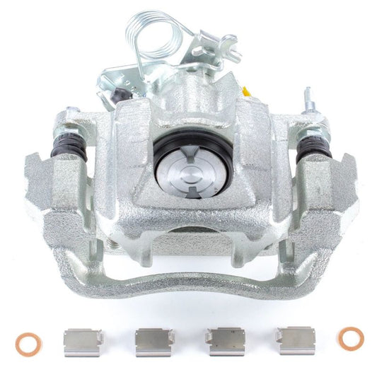 PowerStop rear left OE brake caliper with bracket for Ford Edge 2011-2014, automotive part, black metal caliper assembly.