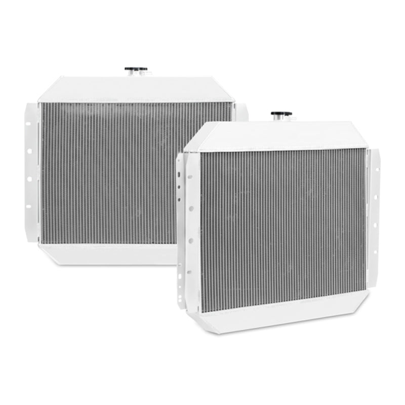 Mishimoto aluminum radiator for 1970-1979 Ford F-Series C/K trucks, featuring X-Line design and cooling fins.