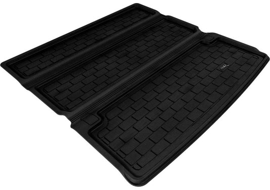 Black 3D MAXpider rubber cargo liner for Infiniti QX80/QX56 (2011-2019, Kagu model) shown fitted in vehicle cargo area.