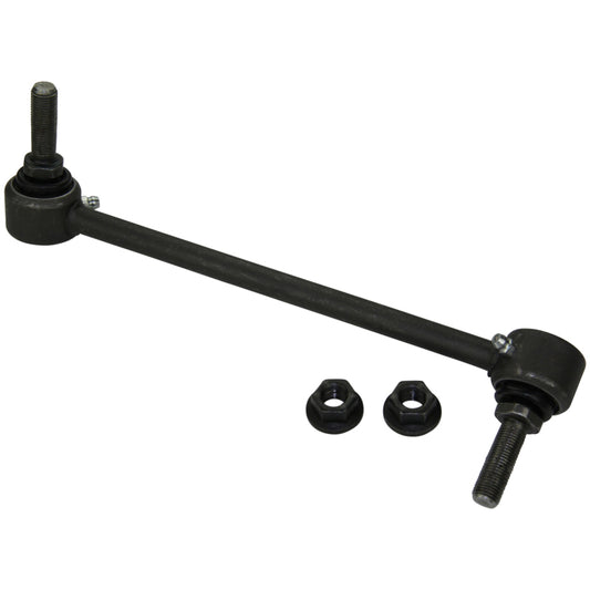 Moog Cadillac ATS front left sway bar endlink, part of the sway bar link set, showing the metallic end and mounting points.
