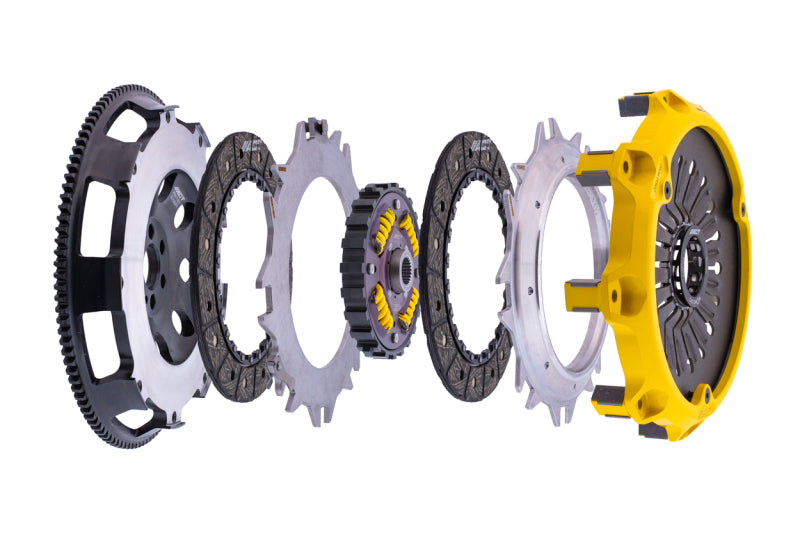 ACT clutch kit for Nissan Skyline GT-R R34, Mod-Twin 225 HD sprung street clutch with multi-disc design, installed in engine bay