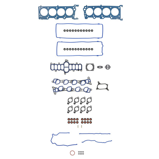 Fel-Pro Ford F-150 PermaTorque engine cylinder head gasket set showing multiple gaskets and components for engine sealing.