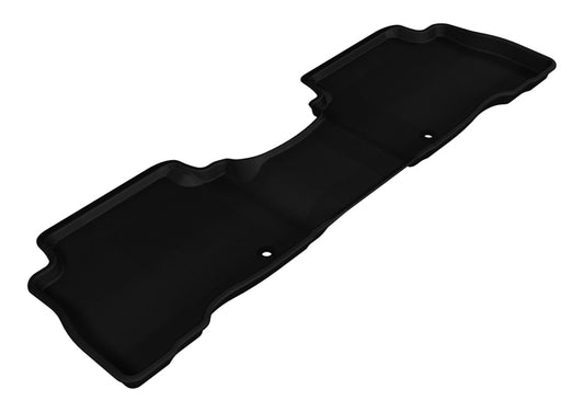 Black 3D MAXpider 2014-2015 Kia Sorento 7-seat second row rubber floor mats, custom-fit and durable for vehicle interior protection.