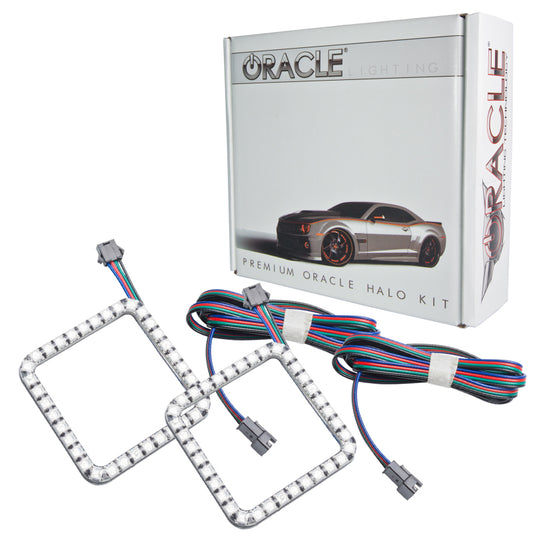 Oracle Ford Ranger 04-05 LED Fog Halo Kit with ColorSHIFT lighting installed in fog lights for enhanced visibility and style.